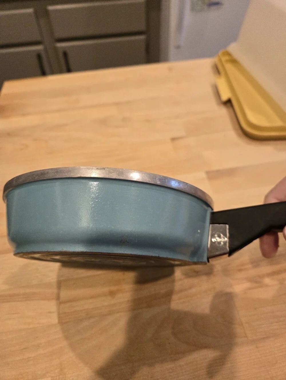 Vintage Club Aluminum Turquoise Blue Skillet Frying Pan No Lid 7 Inch MCM